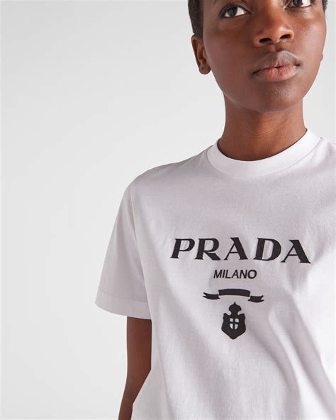 prada t shirt white|Prada milano t shirt.